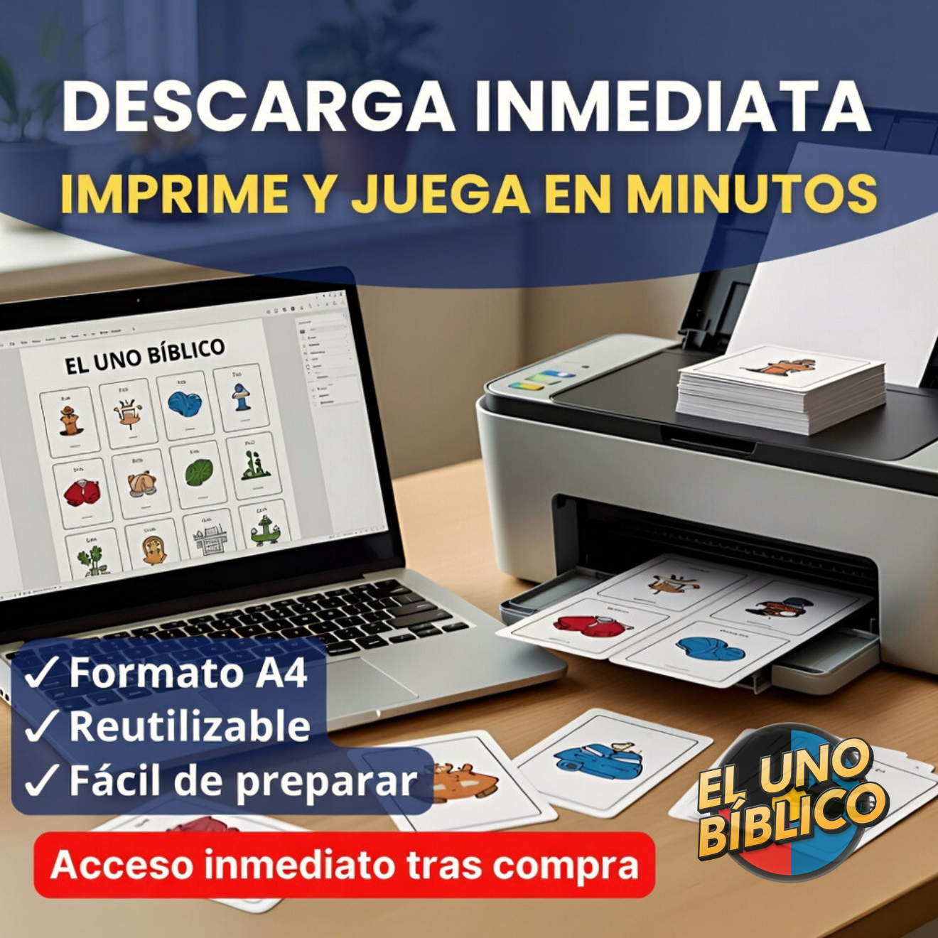 EL UNO BÍBLICO – JUEGO CRISTIANO FAMILIAR HOY PACK COMPLETO + BONOS INCLUIDOS 🎁